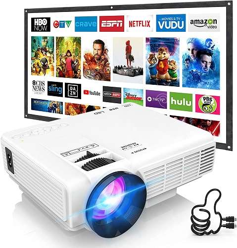 Best Mini Projector For Netflix - DRJ ‎HI04 Upgrade 7500Lumens Mini Projector
