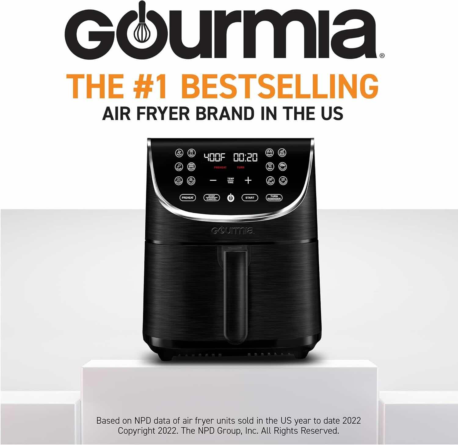 Gourmia Air Fryer Oven Digital Display 7 Quart Large AirFryer